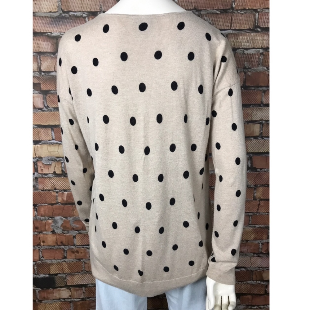 Neiman Marcus Vertical Design Polka Dot Sweater S - Picture 4 of 5